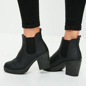 Missguided leather ankle boots